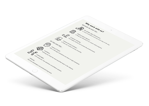iPad tablet screen displaying custom responsive website design.