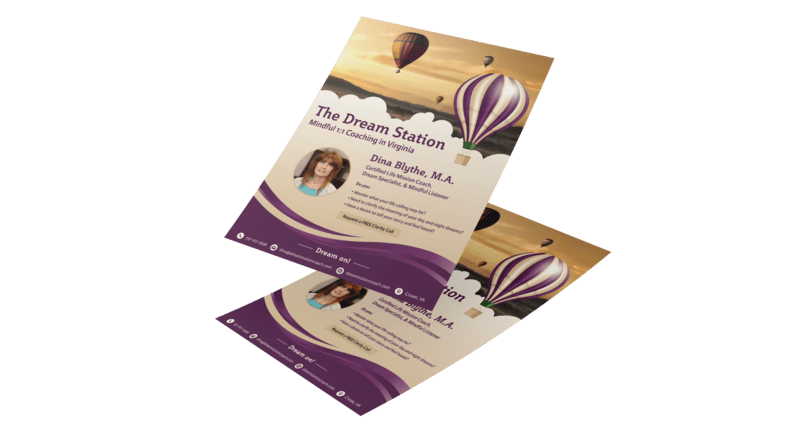 A mockup of a business flyer using professional graphic design services.