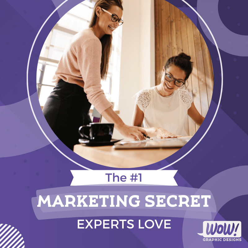 Two woman looking at desk smiling with title "The #1 Marketing Secret Experts Love: Storytelling"